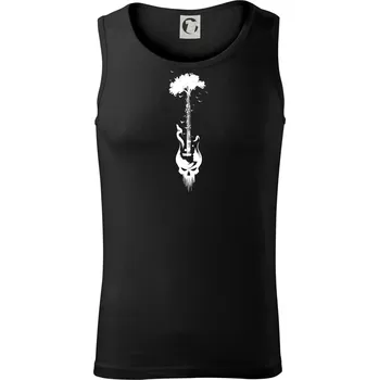 Kytara strom a lebka - Tílko pánské Core - XL ( Černá )