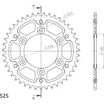 Řetězová sada pro motocykl SUPERSPROX Rozeta SUPERSPROX STEALTH RST-745:43-BLK černý 43 zubů, 525