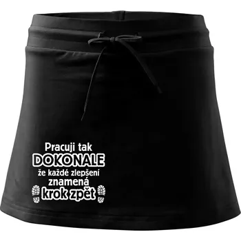 Dámská sukně Pracuji dokonale krok zpět - Sportovní sukně - two in one - XL ( Černá )