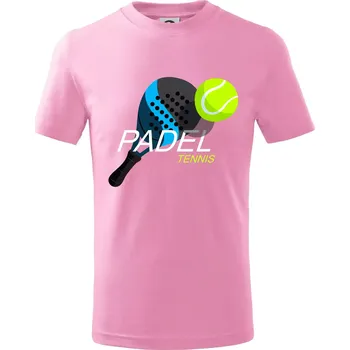 Padel obrazek barevný - Tričko dětské bavlněné - 104-110cm / 3-4 roky ( Růžová )
