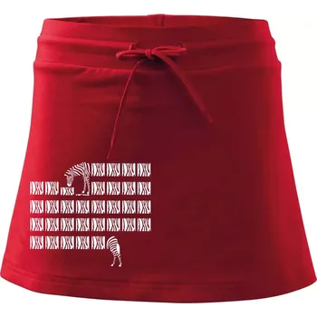 Dámská sukně Zebra dlouhá - Sportovní sukně - two in one - XS ( Červená )