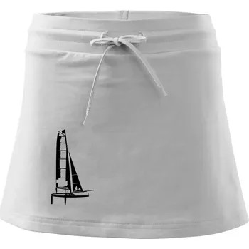 Dámská sukně Katamarán z boku - Sportovní sukně - two in one - XS ( Bílá )