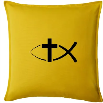 Polštář Ježíšova ryba - Polštář 50x50 - 50x50 - Pouze potah ( Žlutá )