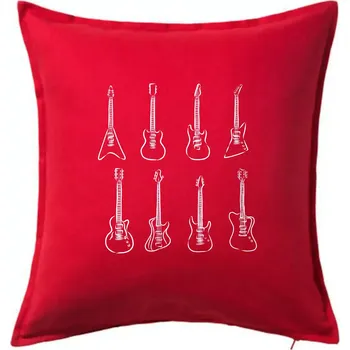 Polštář Typy kytar - Polštář 50x50 - 50x50 - Pouze potah ( Červená )