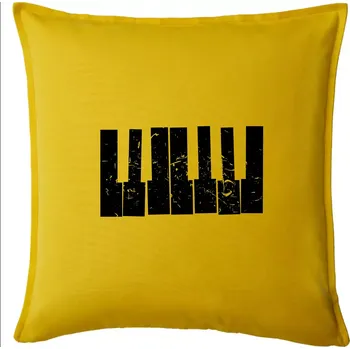 Polštář Klávesy vintage - Polštář 50x50 - 50x50 - Pouze potah ( Žlutá )