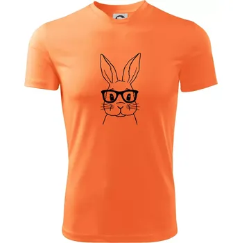 Králík s brýlemi - Dětské triko sportovní (dresovina) - 134 cm/8 let ( Neon mandarine )