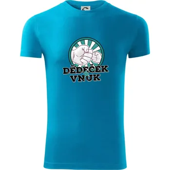 Dědeček a vnuk - Viper FIT - Pánské zůžené tričko - XL ( Světlý tyrkys )