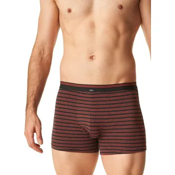 Boxerky Key Pánské Pruhované Boxerky s Elastickým Pasem, Ruda XXL i384_7957281