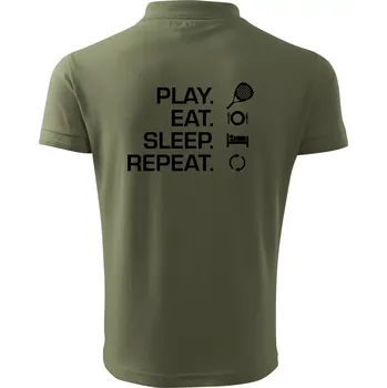 Pánská košile Play eat sleep repeat padel - Polokošile pánská Pique Polo 203 - 2XL ( Khaki )