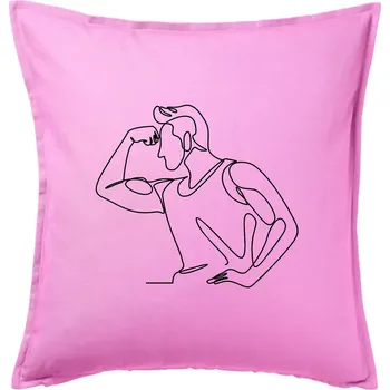 Polštář Posilování biceps jedním tahem - Polštář 50x50 - 50x50 - Pouze potah ( Růžová )