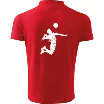 Pánská košile Volejbal splash jednoduchý - Polokošile pánská Pique Polo 203 - 3XL ( Červená )