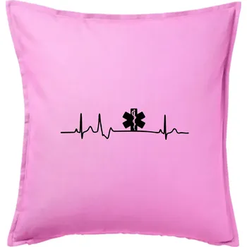 Polštář EKG rescue - Polštář 50x50 - 50x50 - Pouze potah ( Růžová )