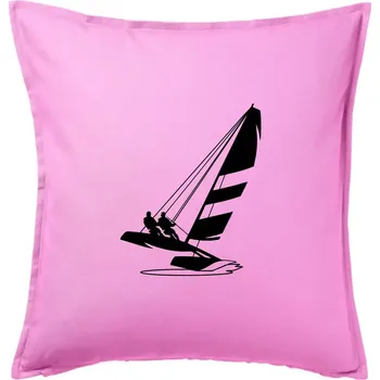 Polštář Katamarán na vodě - Polštář 50x50 - 50x50 - Pouze potah ( Růžová )