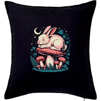 Polštář Zajíček na houbě - Polštář 50x50 - 50x50 - Pouze potah ( Černá )
