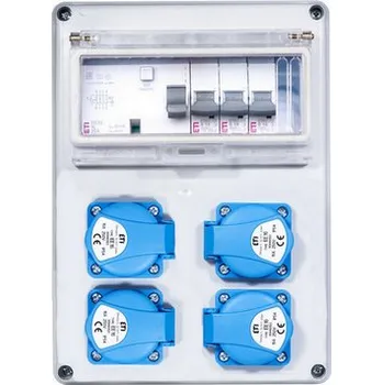 Rozvaděč Zásuvková skříň ETI EDS8 RCD 4 B 3F IP44 4x230V 001105842