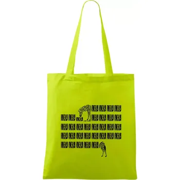 Zebra dlouhá - Taška bavlněná - 42 x 38 cm ( Limetková )