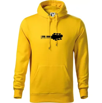 Pánská mikina Klávesy a kytara - Mikina pánská Cape s kapucí - 4XL ( Žlutá )
