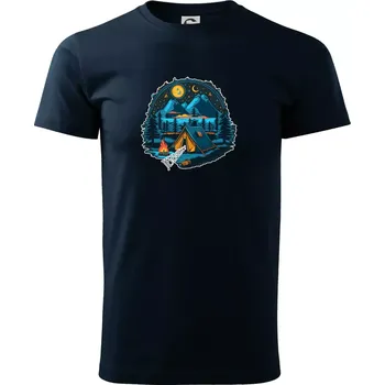 Pánské tričko Jeseníky pod stanem - Triko extra velké (5-8XL) - 7XL ( Námořní modrá (velmi tmavá - téměř černá) )