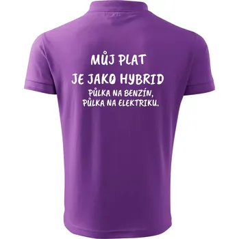Pánská košile Můj plat jako hybrid - Polokošile pánská Pique Polo 203 - 2XL ( Fialová )