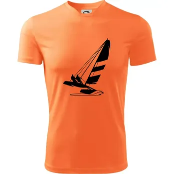 Chlapecké tričko Katamarán na vodě - Dětské triko sportovní (dresovina) - 122 cm/6 let ( Neon mandarine )
