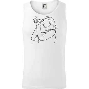 Fotografka stojící jedním tahem - Tílko pánské Core - S ( Bílá )
