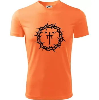 Chlapecké tričko Jesus zmrtvýchvstání - Dětské triko sportovní (dresovina) - 158 cm/12 let ( Neon mandarine )