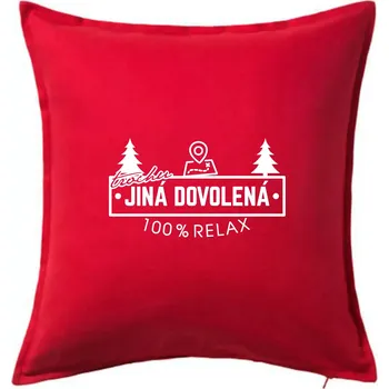Polštář Trochu jiná dovolená mapa - Polštář 50x50 - 50x50 - Včetně výplně ( Červená )