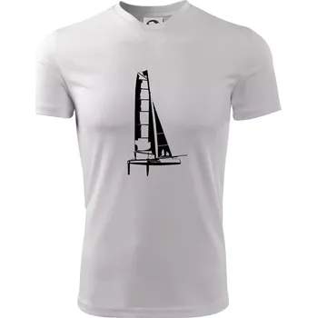 Katamarán z boku - Dětské triko sportovní (dresovina) - 158 cm/12 let ( Bílá )