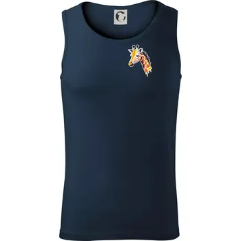 Žirafa na prsu - Tílko pánské Core - L ( Námořní modrá (velmi tmavá - téměř černá) )