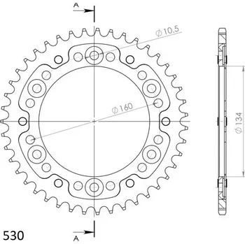 Řetězová sada pro motocykl Rozeta SUPERSPROX STEALTH RST-1306:43-RED červená 43 zubů, 530