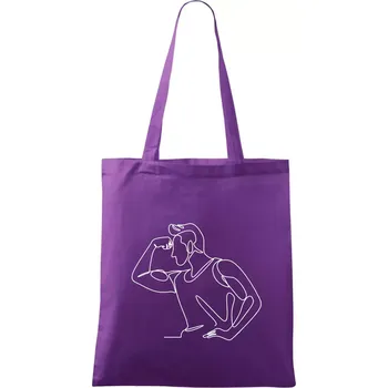 Posilování biceps jedním tahem - Taška bavlněná - 42 x 38 cm ( Fialová )