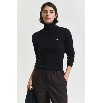 Dámský svetr ROLÁK GANT STRETCH COTTON CABLE TURTLENECK BLACK