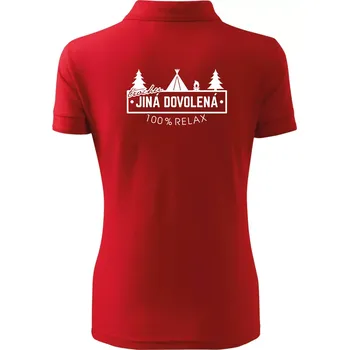 Trochu jiná dovolená stan - Polokošile dámská Pique Polo - 2XL ( Červená )