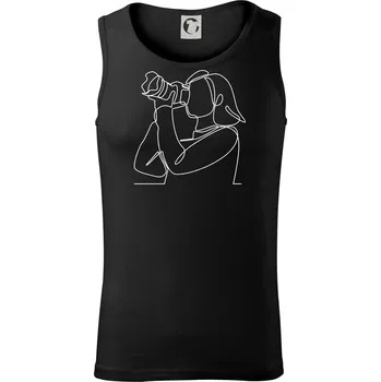 Fotografka stojící jedním tahem - Tílko pánské Core - S ( Černá )