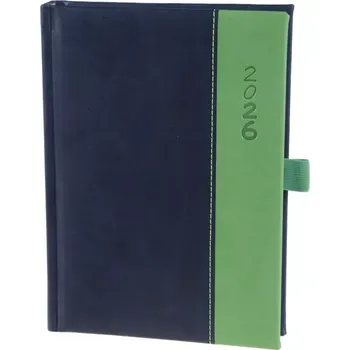 Diář Diář denní A5 Variace - koženka tmavě modrá / zelená