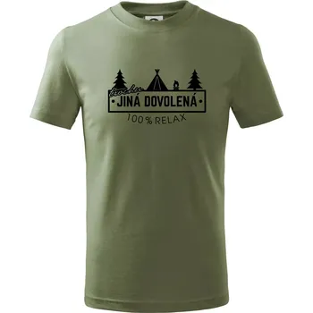 Chlapecké tričko Trochu jiná dovolená stan - Tričko dětské bavlněné - 104-110cm / 3-4 roky ( Khaki )