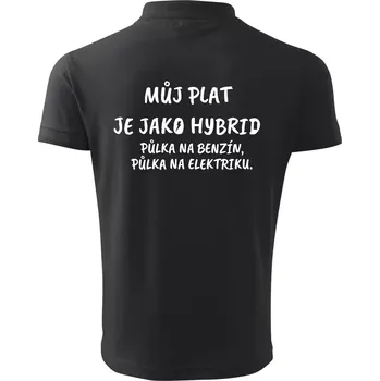 Pánská košile Můj plat jako hybrid - Polokošile pánská Pique Polo 203 - 4XL ( Dřevěné uhlí )