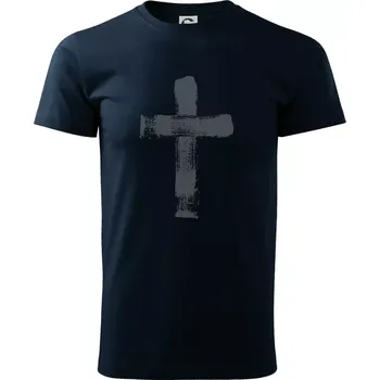 Pánské tričko Jesus kříž štětcem - Triko extra velké (5-8XL) - 8XL ( Námořní modrá (velmi tmavá - téměř černá) )