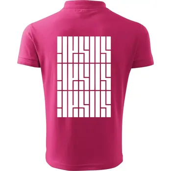 Pánská košile Jesus nápis - Polokošile pánská Pique Polo 203 - L ( Purpurová )