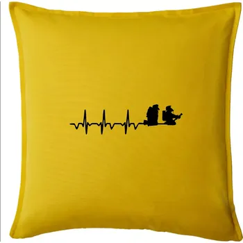 Polštář EKG hasiči - Polštář 50x50 - 50x50 - Pouze potah ( Žlutá )
