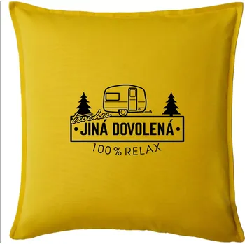 Polštář Trochu jiná dovolená karavan - Polštář 50x50 - 50x50 - Pouze potah ( Žlutá )