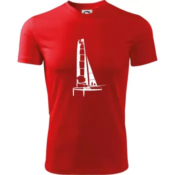 Katamarán z boku - Dětské triko sportovní (dresovina) - 158 cm/12 let ( Červená )