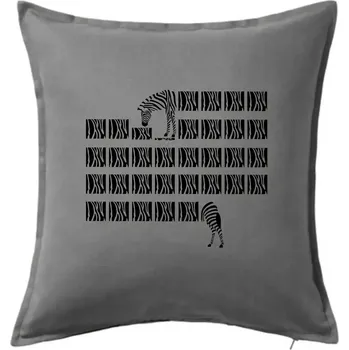 Polštář Zebra dlouhá - Polštář 50x50 - 50x50 - Pouze potah ( Tmavě šedý melír )