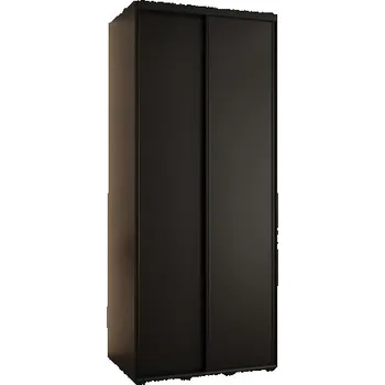 Šatní skříň Šatní skříň s posuvnými dveřmi DAVOS 120cm | Černá / černé pojezdy