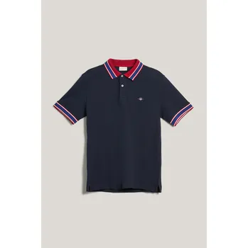 Pánská košile POLOKOŠILE GANT POPCORN TEXTURE SS POLO EVENING BLUE