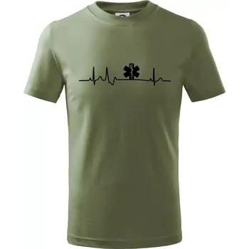 EKG rescue - Tričko dětské bavlněné - 146 cm/10 let ( Khaki )