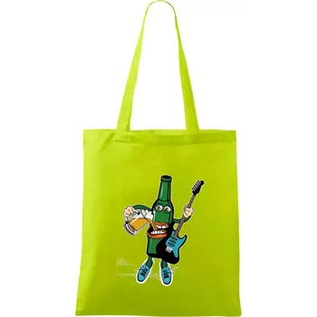 Kytarista s pivem - Taška bavlněná - 42 x 38 cm ( Limetková )
