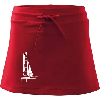 Dámská sukně Katamarán z boku - Sportovní sukně - two in one - S ( Červená )