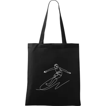 Surfování jedním tahem - Taška bavlněná - 42 x 38 cm ( Černá )