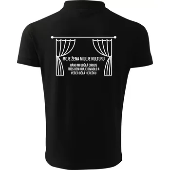 Pánská košile Žena miluje kulturu - Polokošile pánská Pique Polo 203 - XL ( Černá )